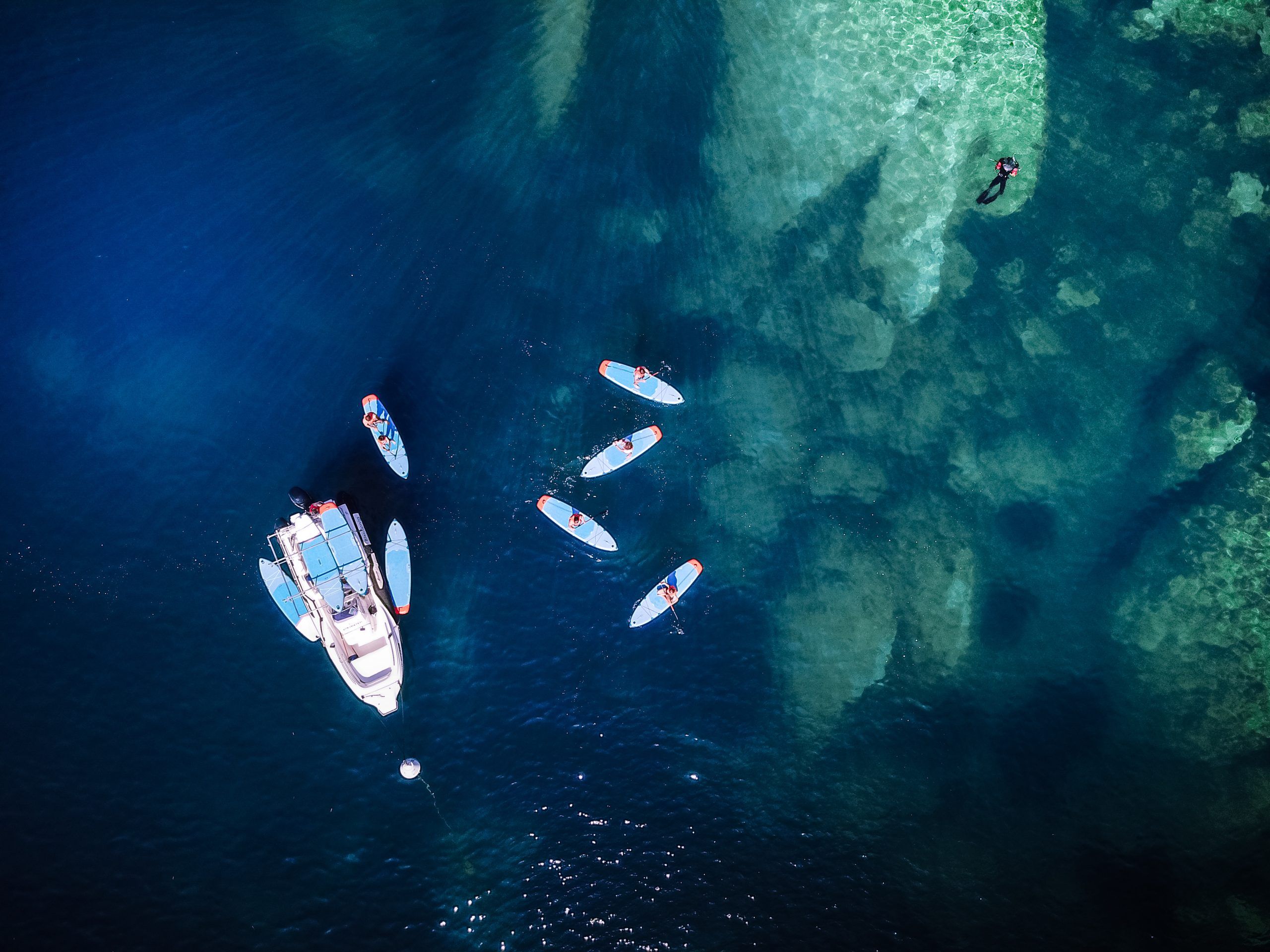 balade en bateau - initiation stand up paddle - espagne - port bou